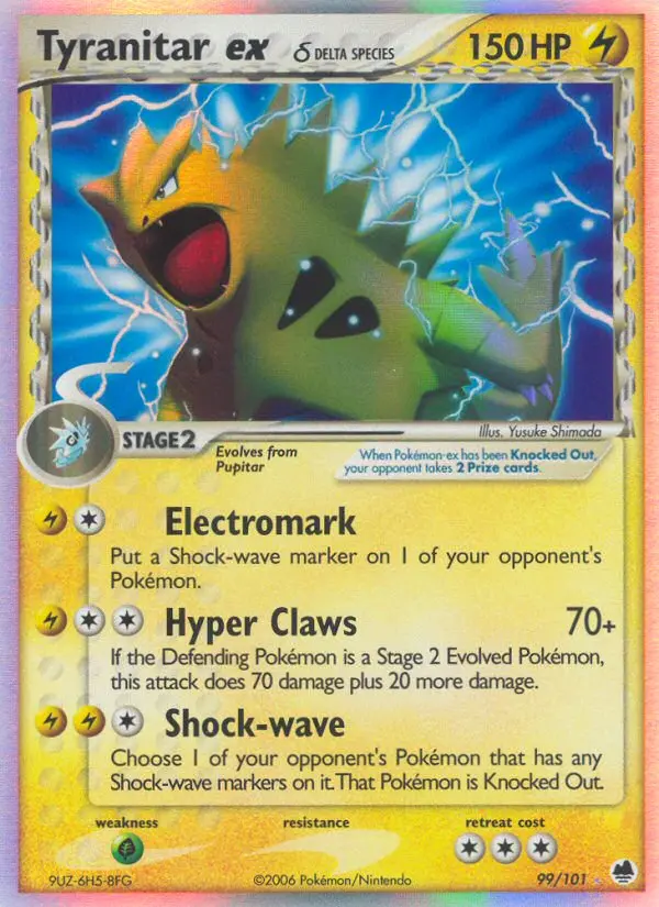 Tyranitar ex δ Rare rarity Dragon Frontiers Pokémon card price — $61.01