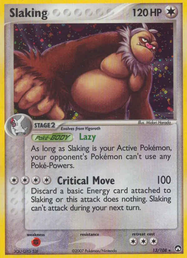 Slaking Rare rarity Power Keepers Pokémon card price — $6.94
