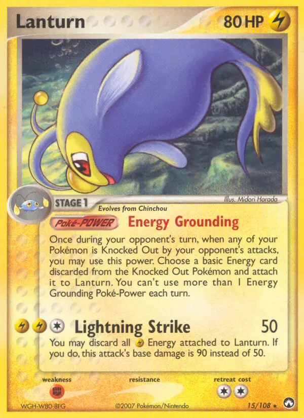 Lanturn Rare rarity Power Keepers Pokémon card price — $20.00