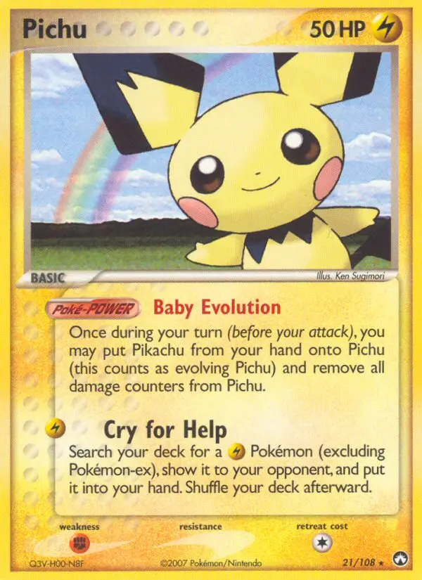 Pichu Rare rarity Power Keepers Pokémon card price — $72.98