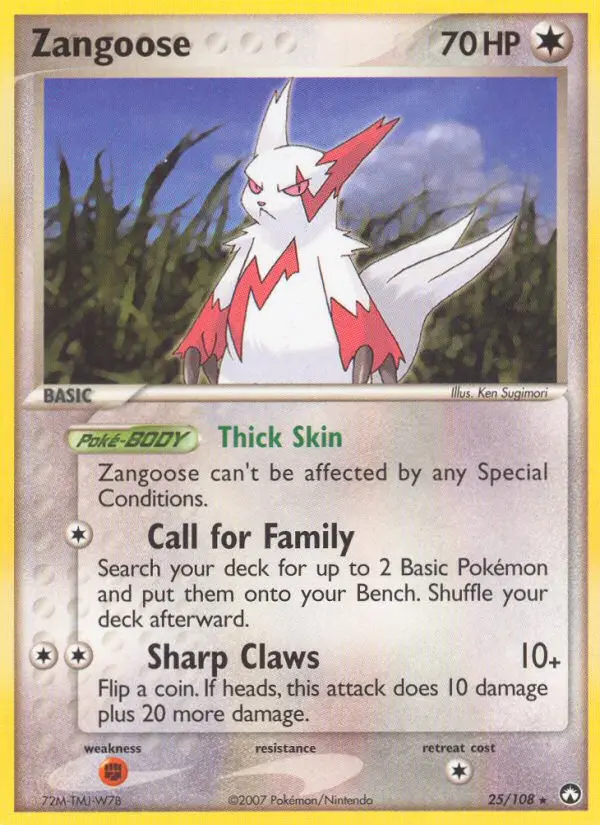 Zangoose Rare rarity Power Keepers Pokémon card price — $25.42