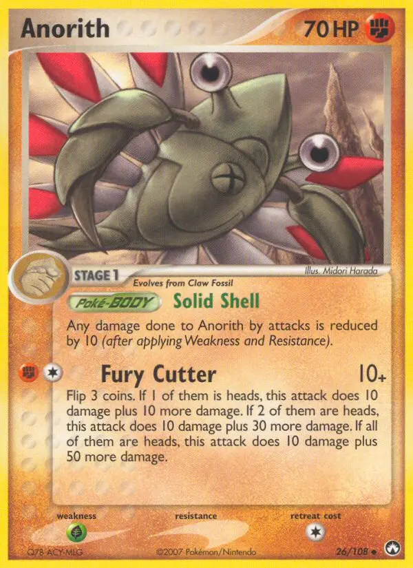 Anorith Uncommon rarity Power Keepers Pokémon card price — $17.40