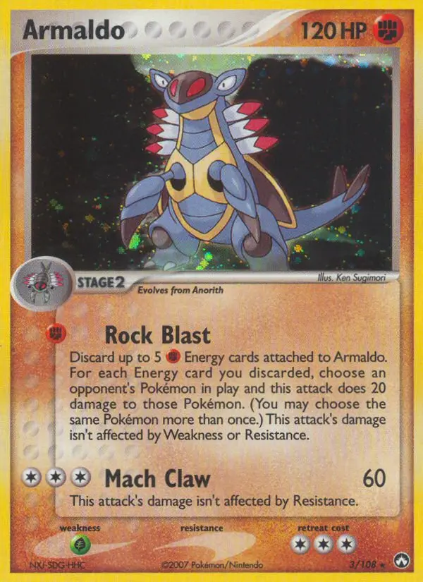Armaldo Rare rarity Power Keepers Pokémon card price — $14.23