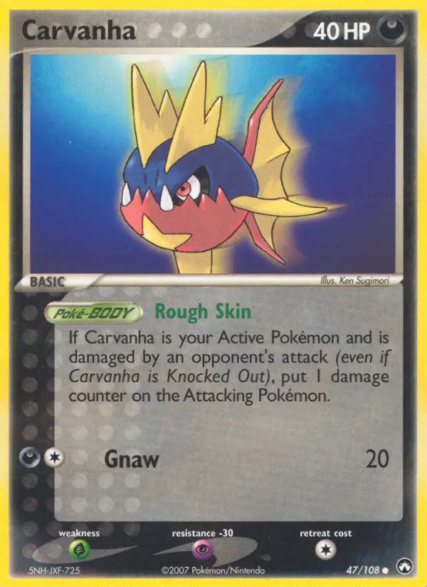 Carvanha Common rarity Power Keepers Pokémon card price — $4.76