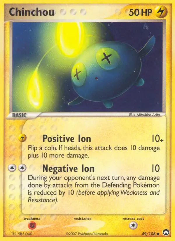 Chinchou Common rarity Power Keepers Pokémon card price — $9.36