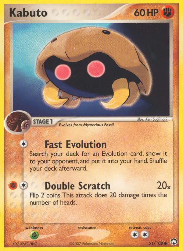 Kabuto Common rarity Power Keepers Pokémon card price — $17.88