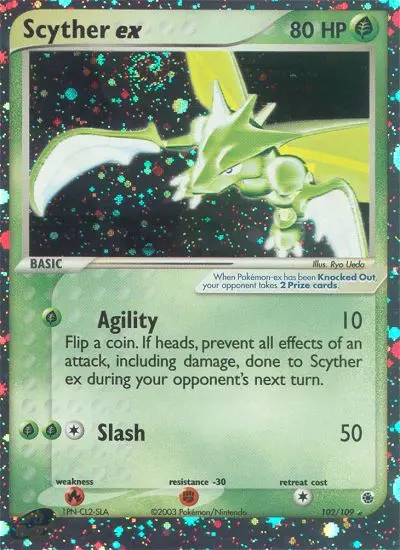 Scyther ex Rare rarity Ruby & Sapphire Pokémon card price — $101.00