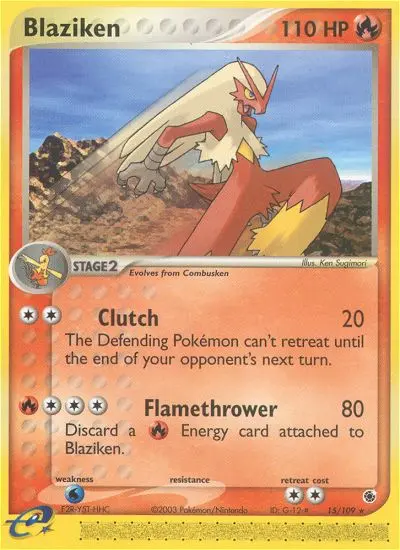 Blaziken Rare rarity Ruby & Sapphire Pokémon card price — $45.49