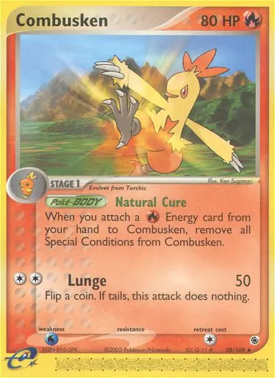 Combusken Uncommon rarity Ruby & Sapphire Pokémon card price — $26.83