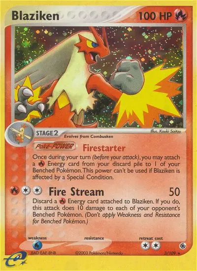 Blaziken Rare rarity Ruby & Sapphire Pokémon card price — $126.04
