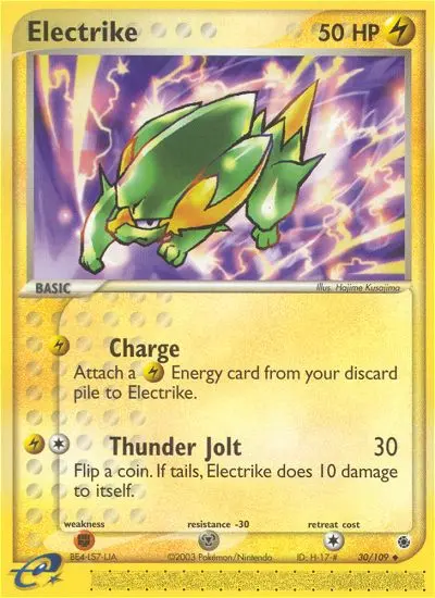 Electrike Uncommon rarity Ruby & Sapphire Pokémon card price — $9.06
