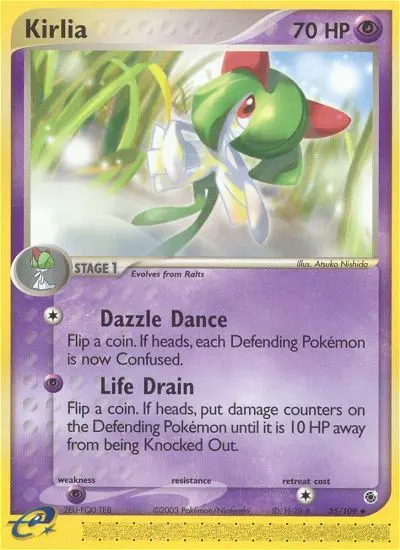 Kirlia Uncommon rarity Ruby & Sapphire Pokémon card price — $11.17