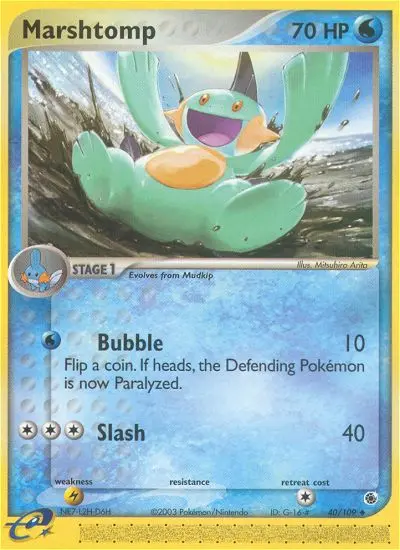 Marshtomp Uncommon rarity Ruby & Sapphire Pokémon card price — $24.25