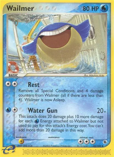 Wailmer Uncommon rarity Ruby & Sapphire Pokémon card price — $19.47