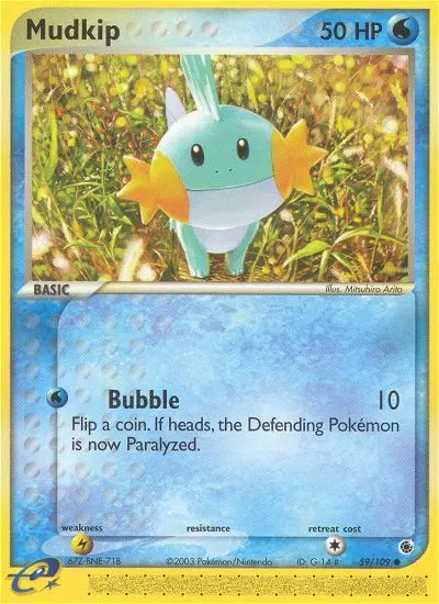 Mudkip Common rarity Ruby & Sapphire Pokémon card price — $45.67