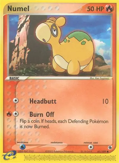 Numel Common rarity Ruby & Sapphire Pokémon card price — $17.85