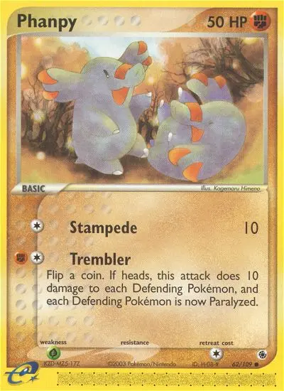 Phanpy Common rarity Ruby & Sapphire Pokémon card price — $18.41