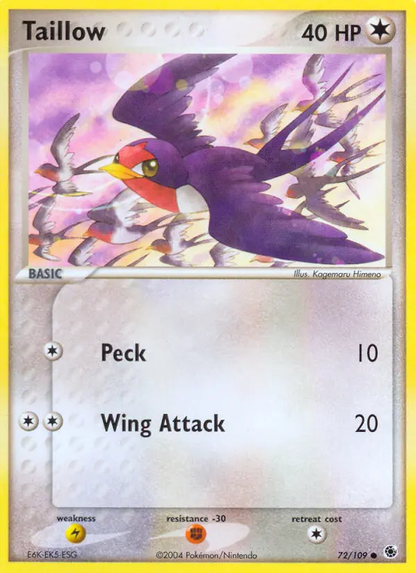 Taillow Common rarity Ruby & Sapphire Pokémon card price — $11.59