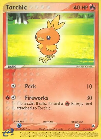 Torchic Common rarity Ruby & Sapphire Pokémon card price — $25.74