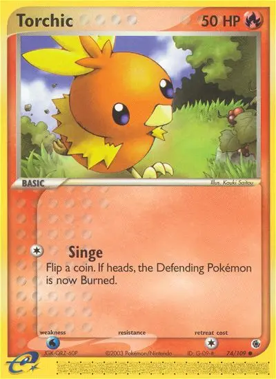Torchic Common rarity Ruby & Sapphire Pokémon card price — $30.00