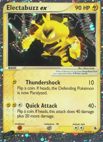 Electabuzz ex Rare rarity Ruby & Sapphire Pokémon card price — $64.14