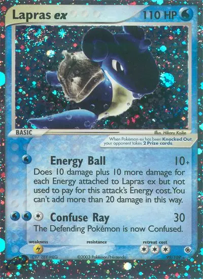 Lapras ex Rare rarity Ruby & Sapphire Pokémon card price — $118.32