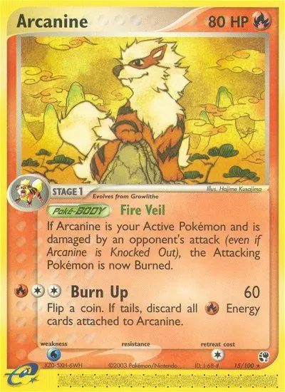 Arcanine Rare rarity Sandstorm Pokémon card price — $246.49