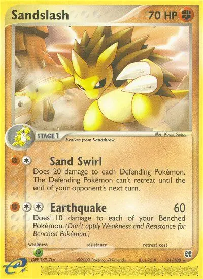Sandslash Rare rarity Sandstorm Pokémon card price — $15.70