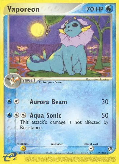 Vaporeon Rare rarity Sandstorm Pokémon card price — $124.99