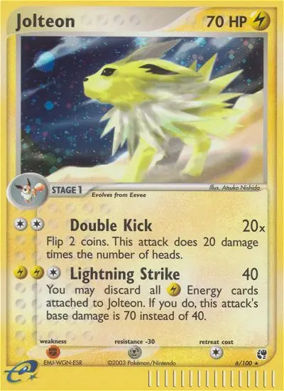 Jolteon Rare rarity Sandstorm Pokémon card price — $167.19