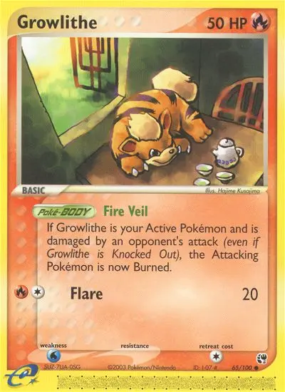 Growlithe Common rarity Sandstorm Pokémon card price — $30.45