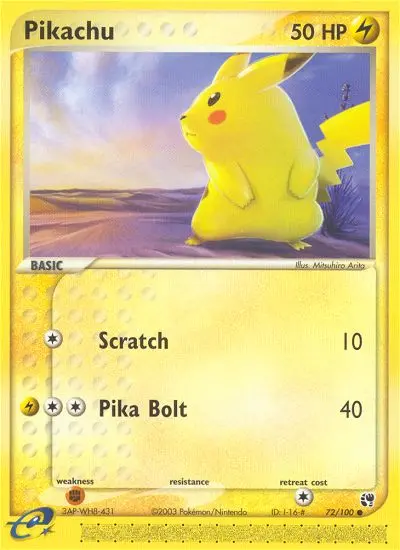 Pikachu Common rarity Sandstorm Pokémon card price — $124.30