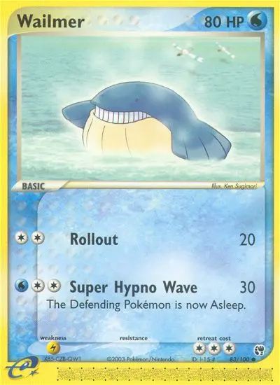 Wailmer Common rarity Sandstorm Pokémon card price — $29.15