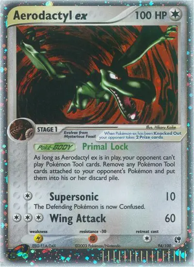 Aerodactyl ex Rare rarity Sandstorm Pokémon card price — $161.20