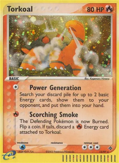 Torkoal Rare rarity Dragon Pokémon card price — $57.20
