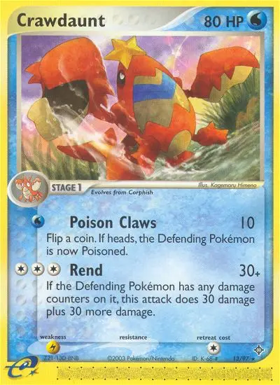Crawdaunt Rare rarity Dragon Pokémon card price — $10.26
