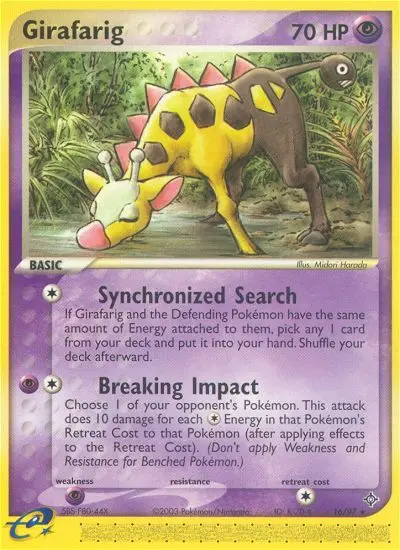 Girafarig Rare rarity Dragon Pokémon card price — $8.88
