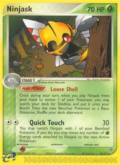 Ninjask Rare rarity Dragon Pokémon card price — $19.82