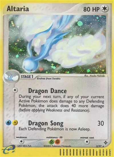 Altaria Rare rarity Dragon Pokémon card price — $61.05