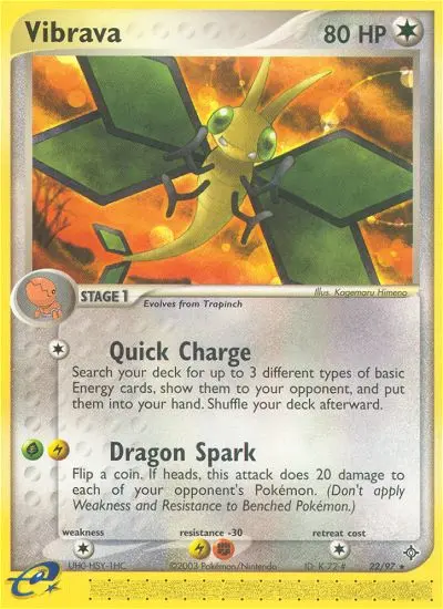 Vibrava Rare rarity Dragon Pokémon card price — $17.50