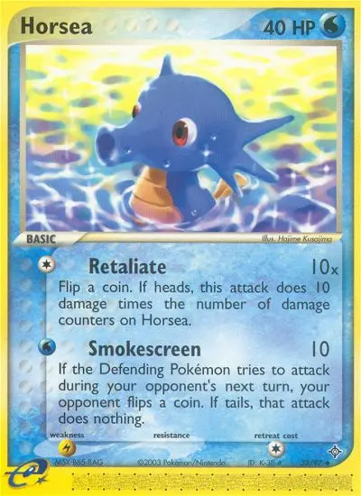 Horsea Uncommon rarity Dragon Pokémon card price — $11.85