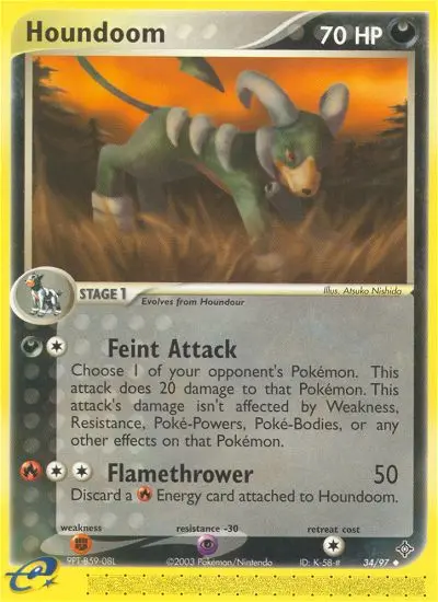 Houndoom Uncommon rarity Dragon Pokémon card price — $84.14