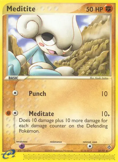 Meditite Uncommon rarity Dragon Pokémon card price — $5.87