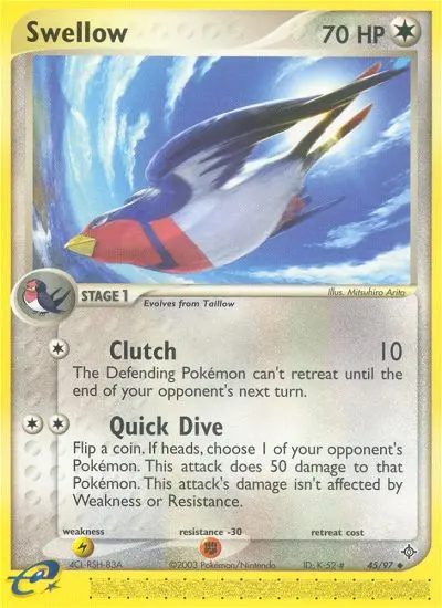 Swellow Uncommon rarity Dragon Pokémon card price — $14.41