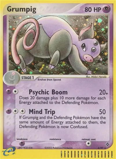 Grumpig Rare rarity Dragon Pokémon card price — $17.97