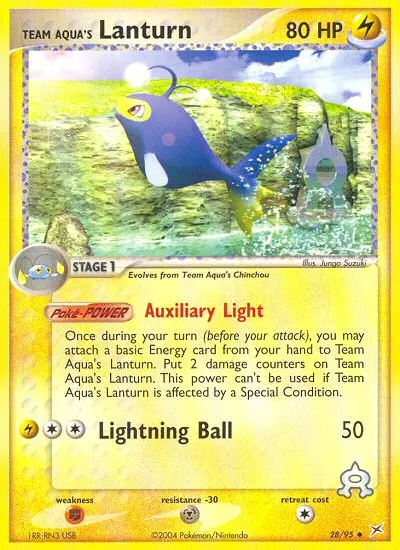 Team Aqua's Lanturn Uncommon rarity Team Magma vs Team Aqua Pokémon card price — $23.55