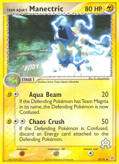 Team Aqua's Manectric Uncommon rarity Team Magma vs Team Aqua Pokémon card price — $15.83
