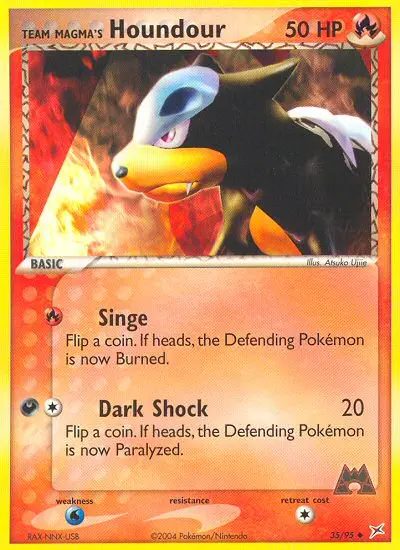 Team Magma's Houndour Uncommon rarity Team Magma vs Team Aqua Pokémon card price — $31.31