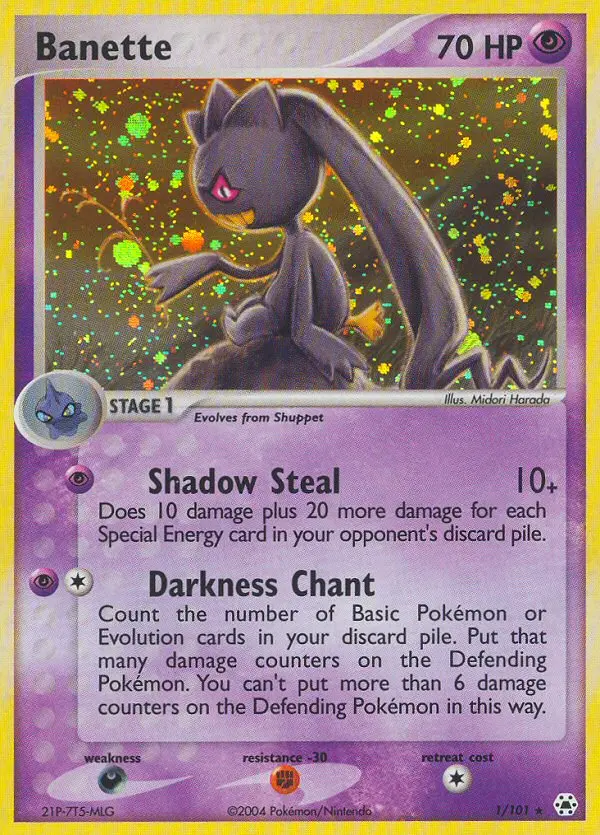 Banette Rare rarity Hidden Legends Pokémon card price — $40.00