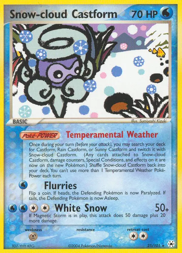 Snow-cloud Castform Rare rarity Hidden Legends Pokémon card price — $30.79